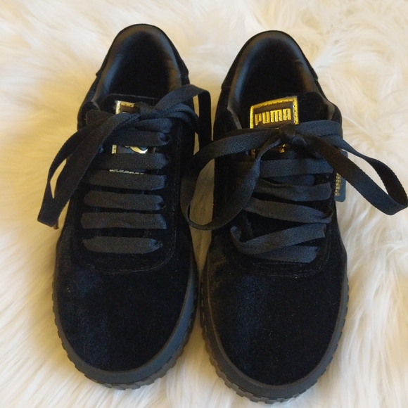 puma black velvet shoes